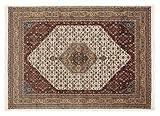 BADOHI BIDJAR echter klassischer Orient-Teppich handgeknüpft in creme-beige, Größe: 80x350 cm