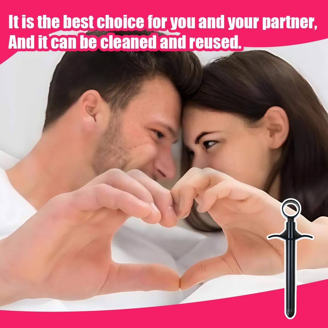 NHQZ Siringa Lubrificante Riutilizzabile,Applicatore Lubrificante,Lubrificante Portatile Applicatore,Vaginale Siringa Aiuti Strumenti,Con Anello Di Trazione E Presa Per Le Dita,Nero, 1 pezzo
