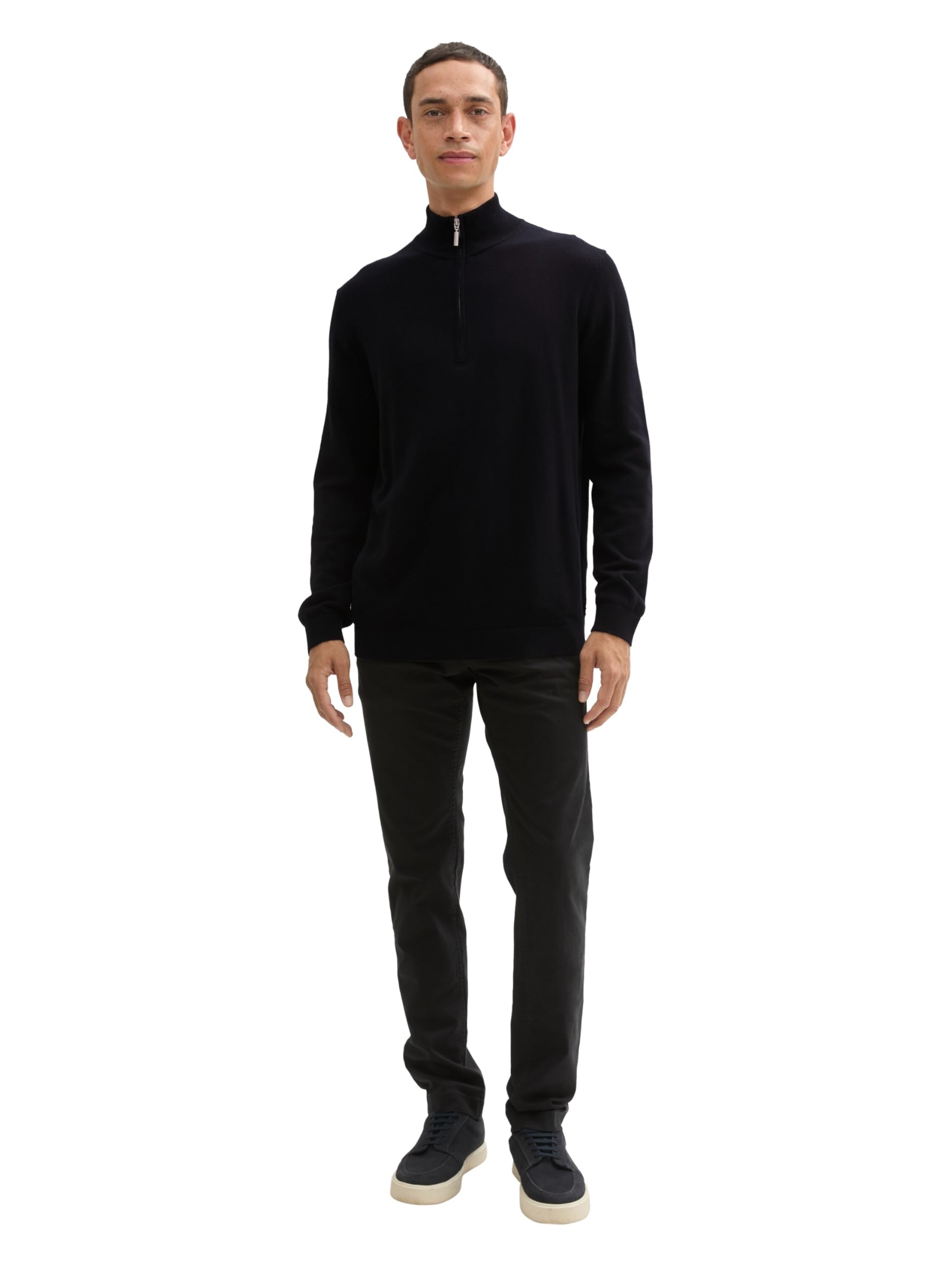 Tom Tailor Herren 1043268 Basic Troyer-Pullover mit Kaschmir