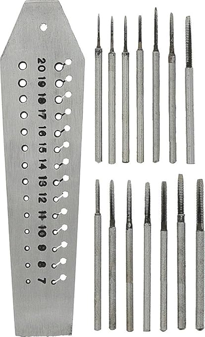 DIY Crafts Pack of 14 Pcs Set, Design No# 1, Mini TAP and DIE Set 14 TAPS & SCREWPLATE & PIN Vise Set 0.7-2mm + Mini Hand & Table (Pack of 14 Pcs Set, Design No# 1)