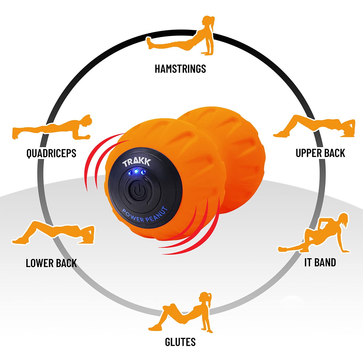Amazon.com: TRAKK Power Peanut Massage Foam Roller w/ 3 Vibration Intensity  Settings & Rechargeable Battery, for Workout Recovery & Muscle Pain, Orange  : Health & Household