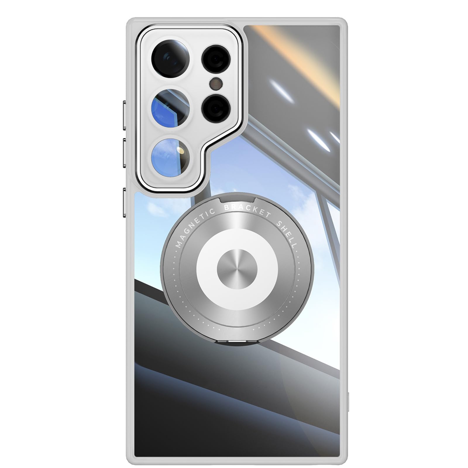 Etui do Samsung Galaxy S24 Ultra/S24 Plus/S24, obrotowa magnetyczna podpórka, przezroczyste etui na telefon, wytrzymała, ochrona przed upadkiem, odporne na wstrząsy, szare, S24 Ultra