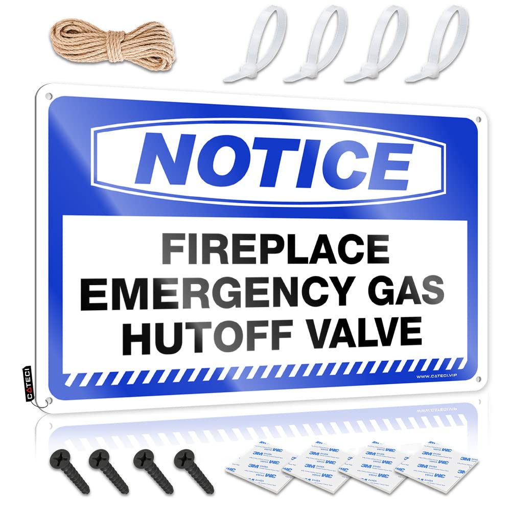 Cool Room Accessories For Teens Boys Notice Fireplace Emergency Gas Shutoff Valve Tin Sign Funny Patio Decor Garage Accessories For Man Cave(30X40CM)