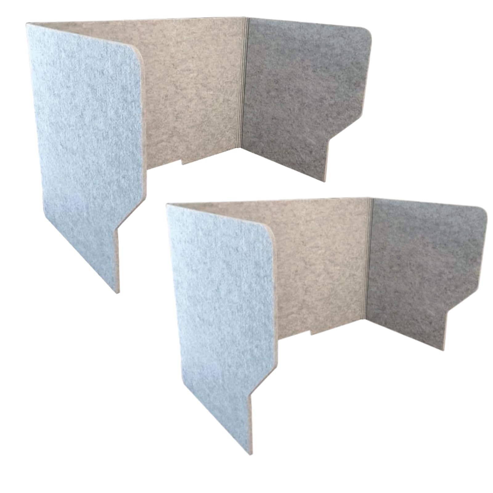 Juego de 2 paneles divisores de privacidad plegables de fieltro gris para oficina, hogar, aula, bibliotecas, separador de escritorio independiente (24 x 16 x 20 pulgadas)