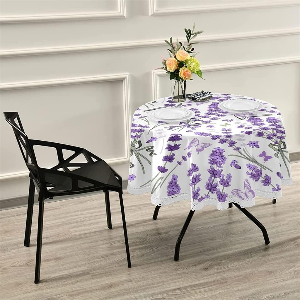 Floral Tablecloth Round Table Cloth Covers The Table Top for Party Picnic Decoration