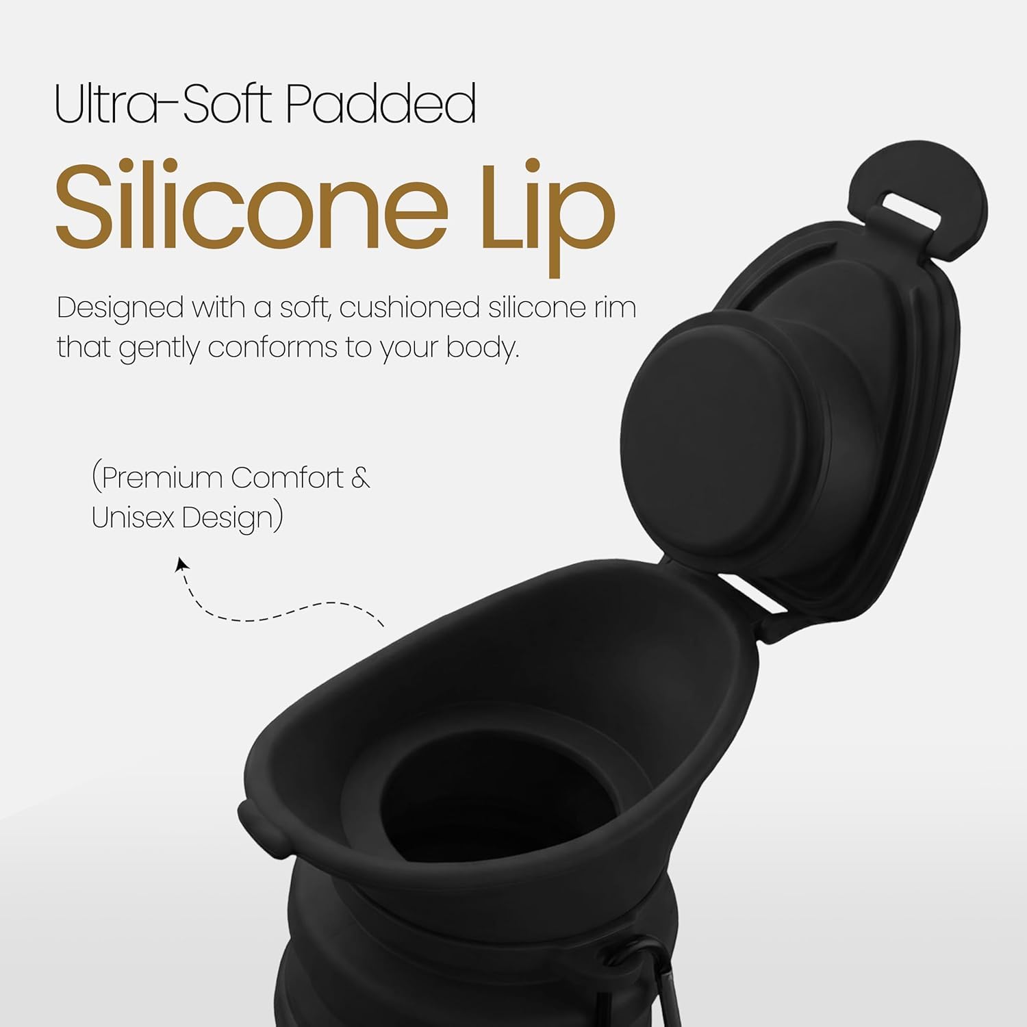 PeeSport - Orinario portátil para hombres y mujeres, silicona plegable de 34 onzas (1000 ml), botella de orina reutilizable y a prueba de fugas – unisex para viajes, camping, mesita de noche y orinal