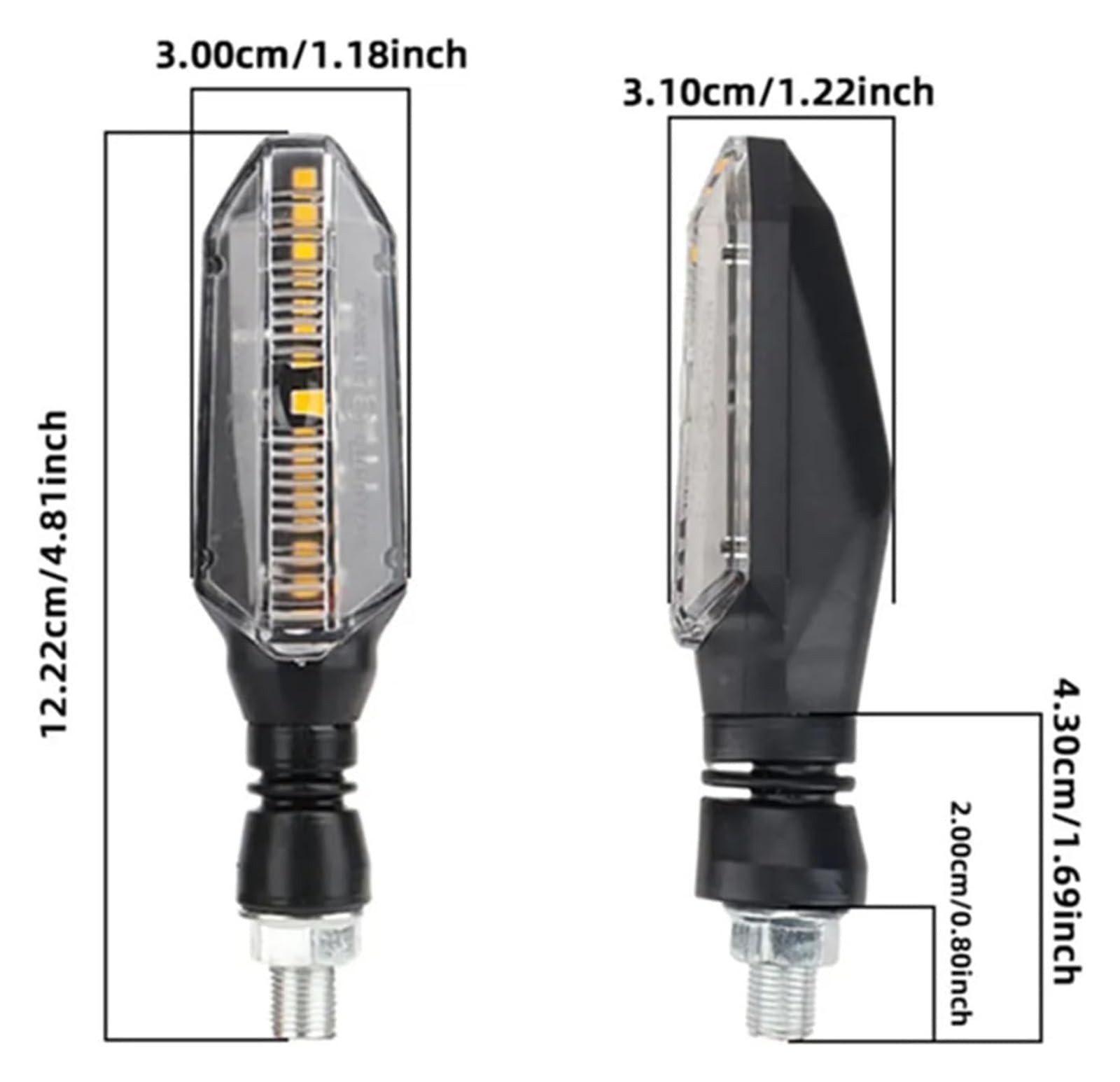 Indicatore Direzione Anteriore 12V 10mm Moto Freccia Spia di Direzione Indicatore Lampeggiante Luce Marcia Diurna