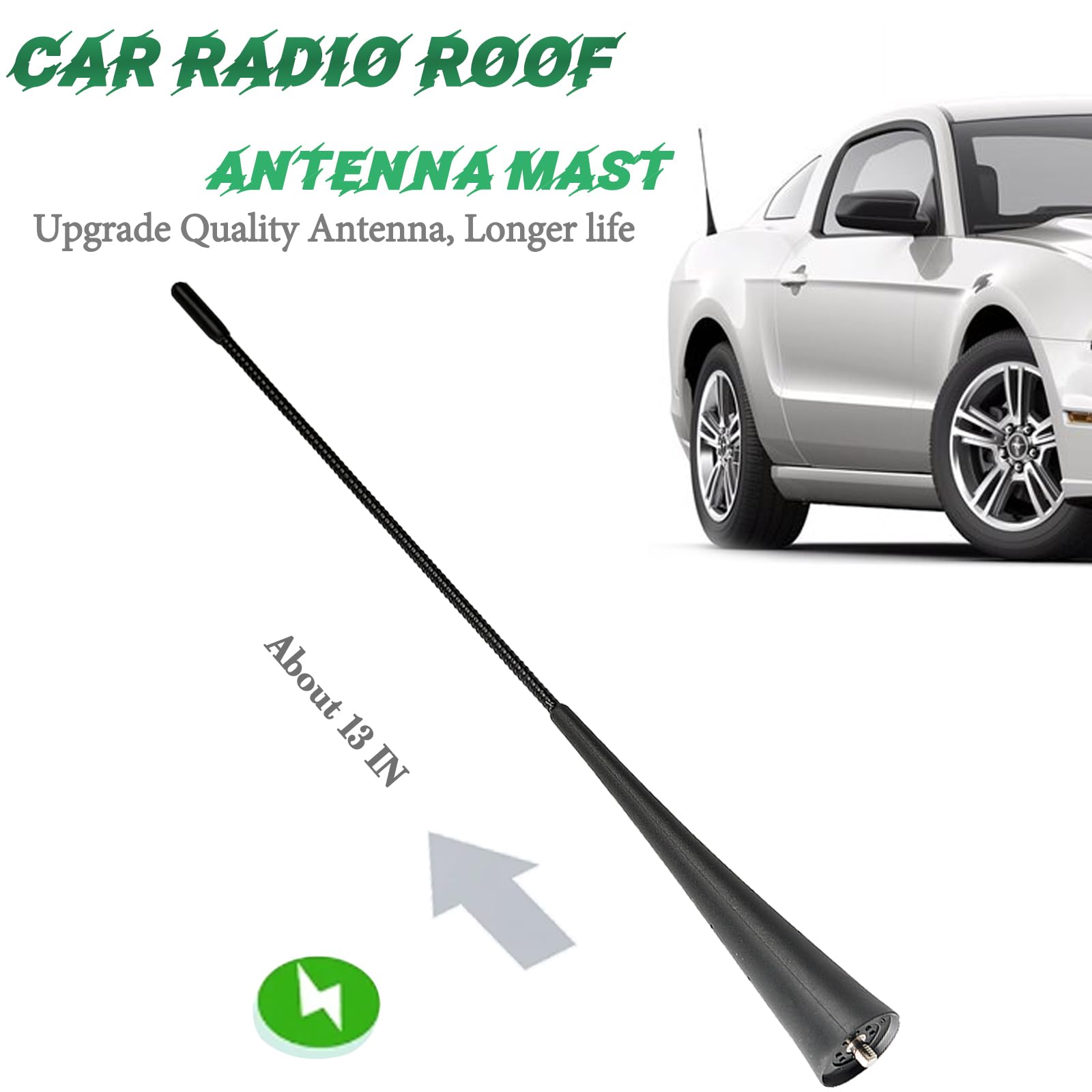 Covnikyer Roof Antenna Mast Compatible with Ford Mustang 2010-2014 Replacement Car Antenna AR3Z-18813-A