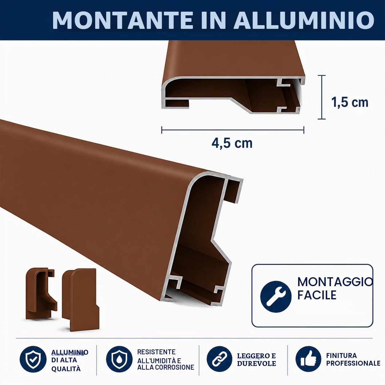 Tenda a strisce in PVC per esterni | Taglio su misura | Anti insetti | Pertoni TENDE (marrone e beige, altezza 230 cm x 120 cm (larghezza)