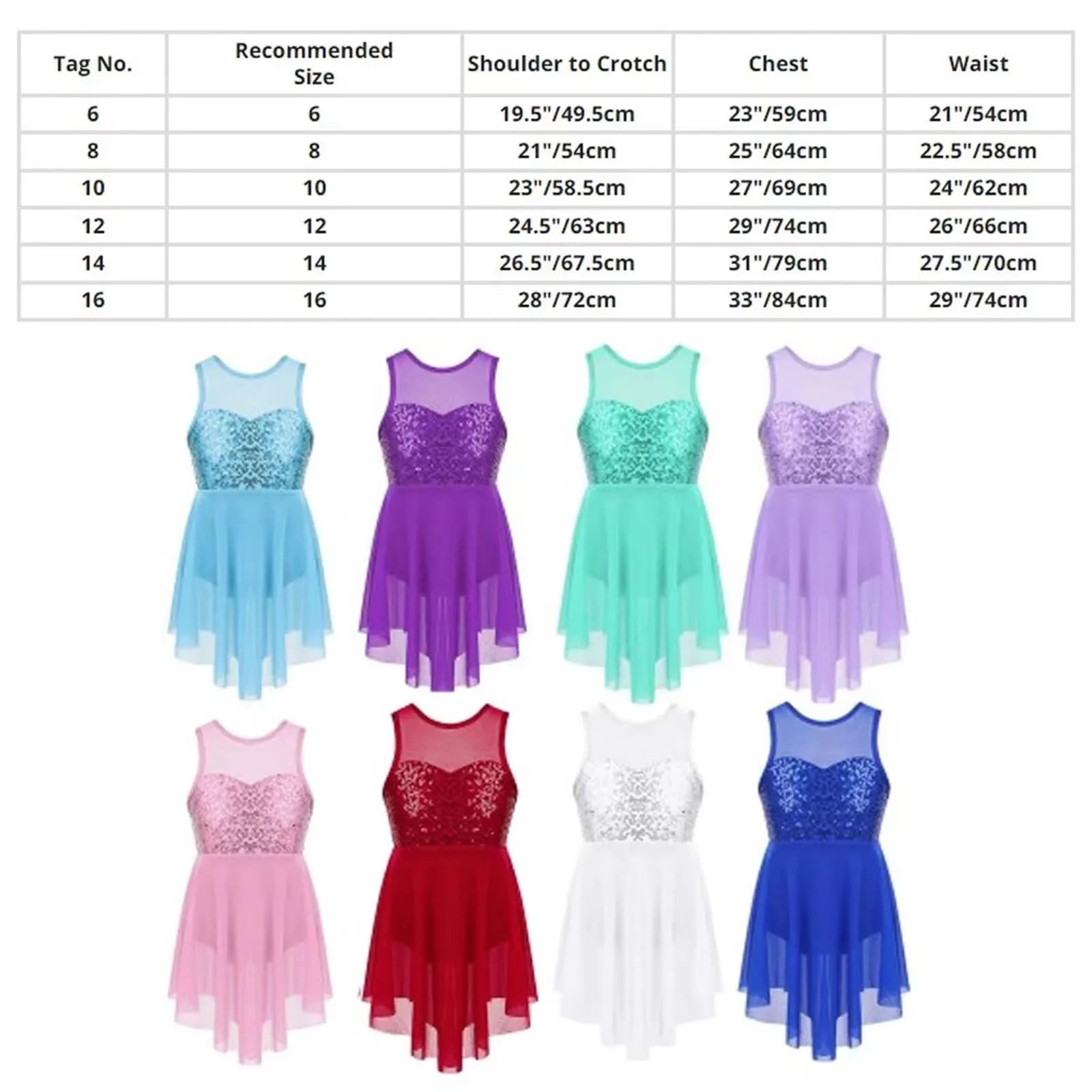 Disfraz Gimnasta NiñA Vestido de Ballet con Apliques for niñas, sin Mangas, de Malla Irregular, de Tul, for Danza lírica, Vestido de Leotardo contemporáneo, Ropa de Baile(Lavender B,16)