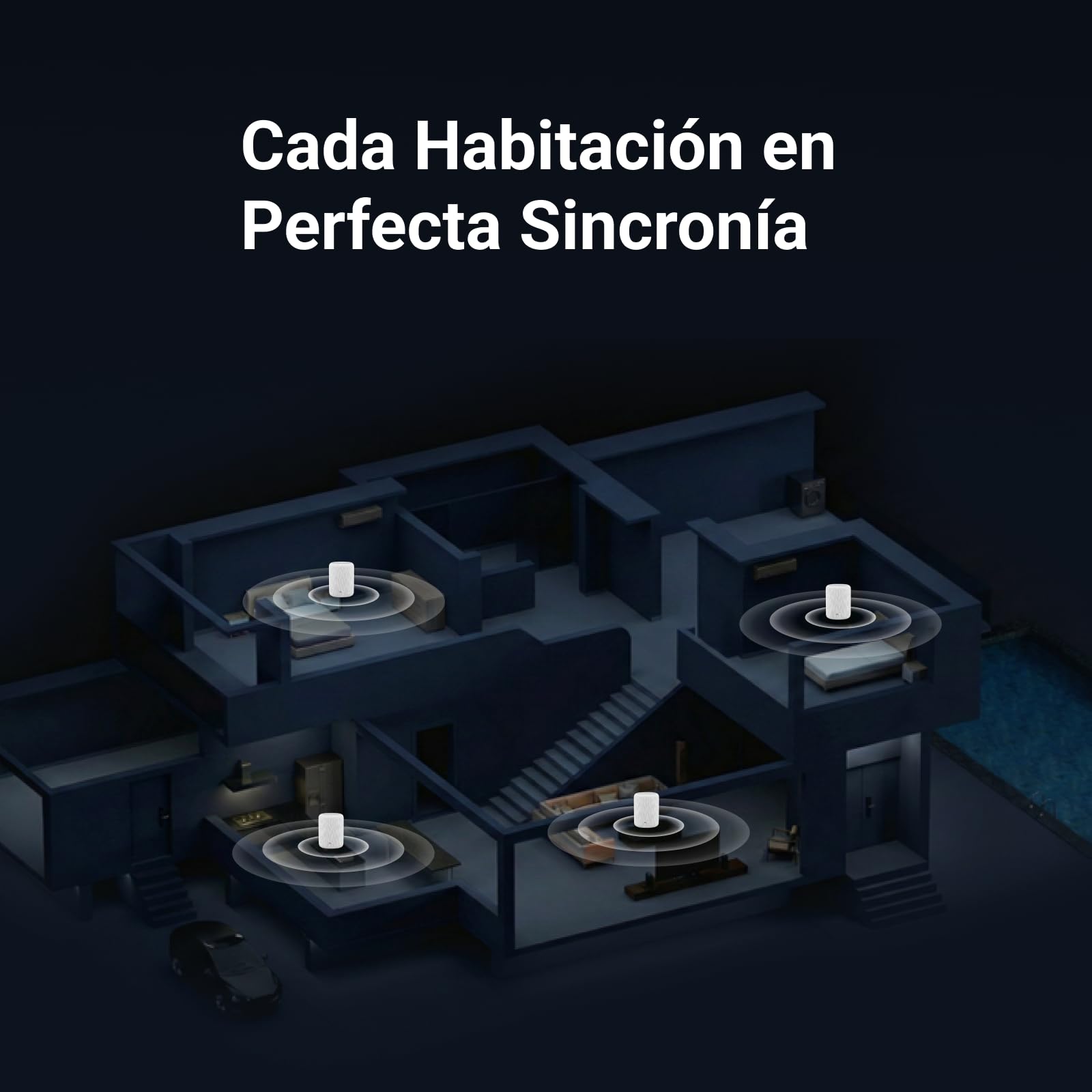 WiiM Sound Lite, Altavoz Inteligente multiroom inalámbrico, Blanco | Altavoz inteligente de alta fidelidad con audio Hi-Res, ajuste RoomFit, streaming multiroom y ecosistema WiiM ampliable