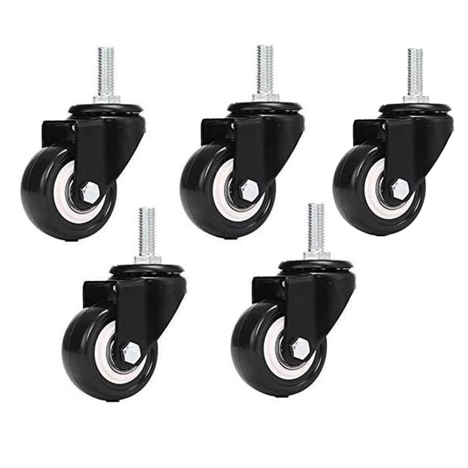 Universal Office Chair Wheel Replacement 1.5 Inch Silent Wheel 5 Piece Set Moving Smooth Furniture