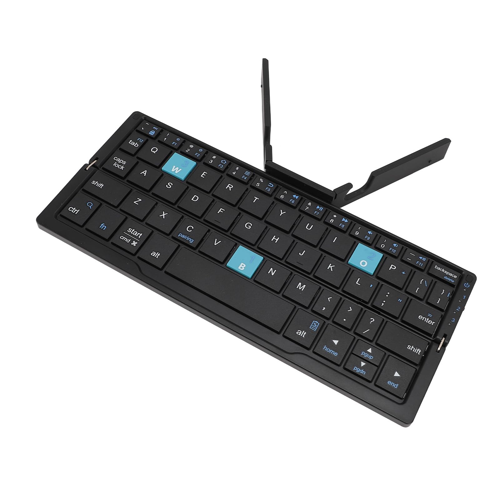 Tastiera Bluetooth Pieghevole, Tastiera Wireless Pieghevole (sincronizza Fino a 3 dispositivi), Tastiera da Viaggio Tascabile per IOS Android Tablet Telefono Laptop (Nero Grigio)