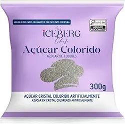 Açúcar Prateado Cristal 300g Confeitaria Fina Iceberg