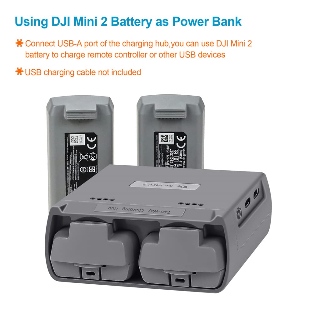 DJI Mini 2 2x Batterie Caricabili con Accessori Drone (Grigio) - Dettaglio