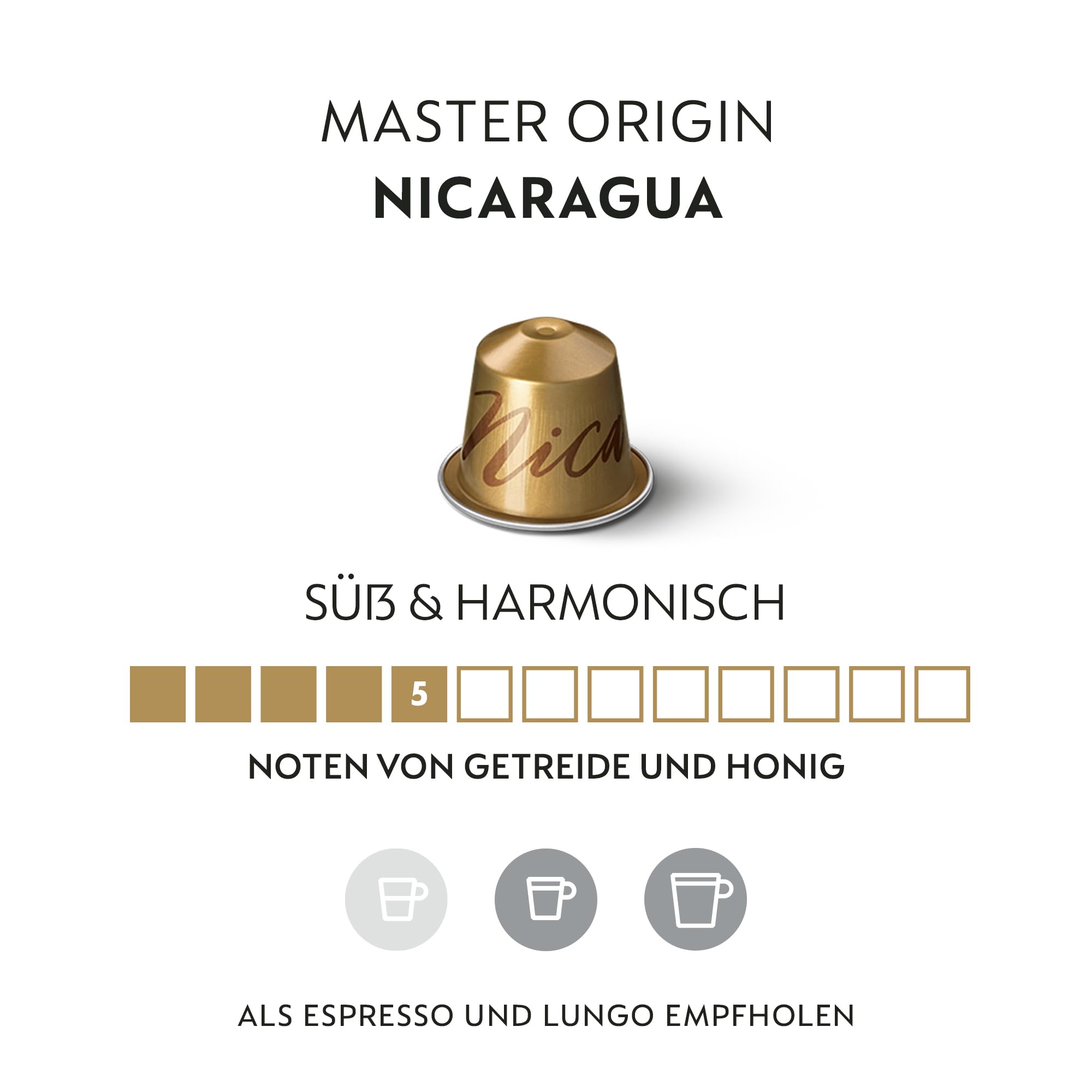 NESPRESSO ORIGINAL Nicaragua 100 Kaffeekapseln | Arabica Kaffee aus Nicaragua, Mittlere Röstung, Intensität 5, Ideal für Espresso & Lungo
