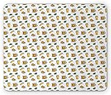 NA Bier-Maus-Pad, wiederholte Demonstration von Trinkbechern und Gläsern auf einem einfachen Hintergrund, rechteckiges rutschfestes Gummi-Mauspad, Standardgröße, weiß und Mehrfarbig