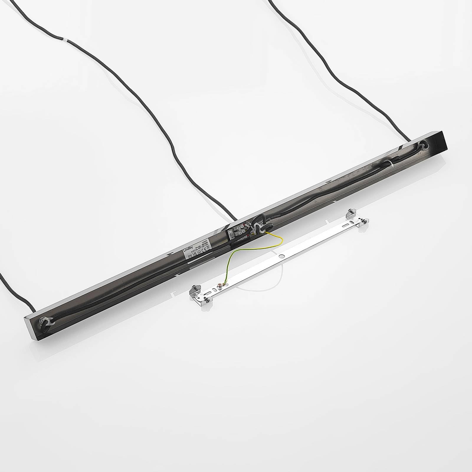 Lindby Lampadario a Sospensione 3 Sfere in Vetro 110 cm, Lampada Pendente Antracite Industrial Vintage 3x E27 Cucina Sala da Pranzo Soggiorno