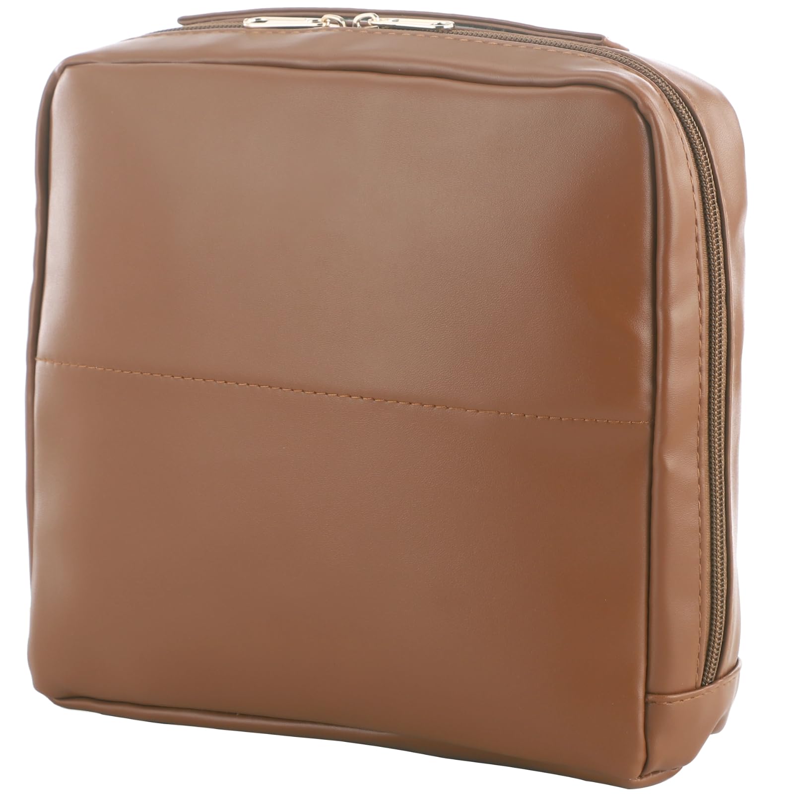 Trousse cosmétique Debout à Prise métallique, Grande capacité, Organiseur de Toilette Portable, étui de Voyage en Cuir PU imperméable, Ouverture Verticale, pour Sport et Camping