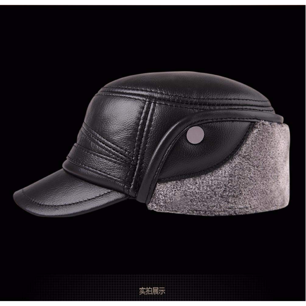 Cappello in Vera Pelle, Berretto con paraorecchie Invernali da Uomo