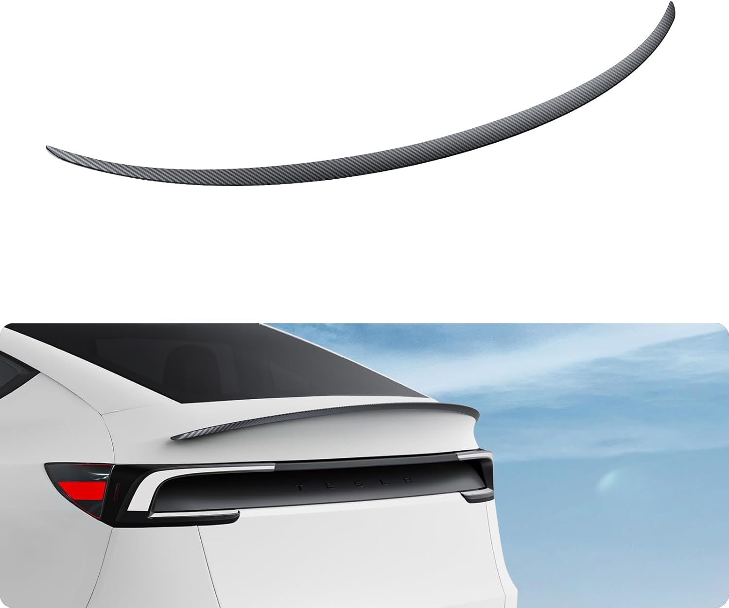 BASENOR 2025 2026 Tesla Model Y Rear Spoiler Wing ABS OEM Rear Trunk Lip Sporty Appearance Model Y Juniper Exterior Accessories Matte Carbon Fiber Model Y Juniper Matte Carbon Fiber