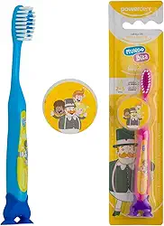 Powerdent Escova De Dentes Mundo Bita Com Protetor De Cerdas 2-5 Anos Multicolorido