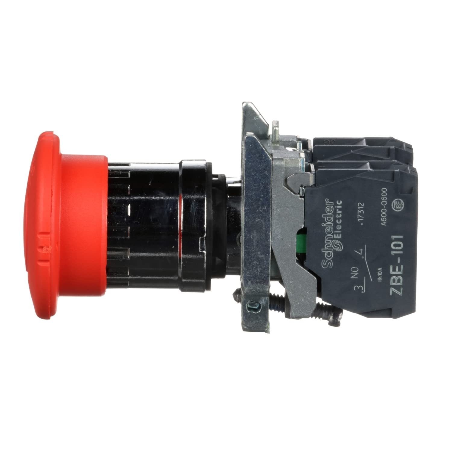 Schneider Electric - Harmony XB4 - bouton arrêt urgence - Ø40 - pousser tourner - rouge - 1O+1F - vis - XB4BS8445