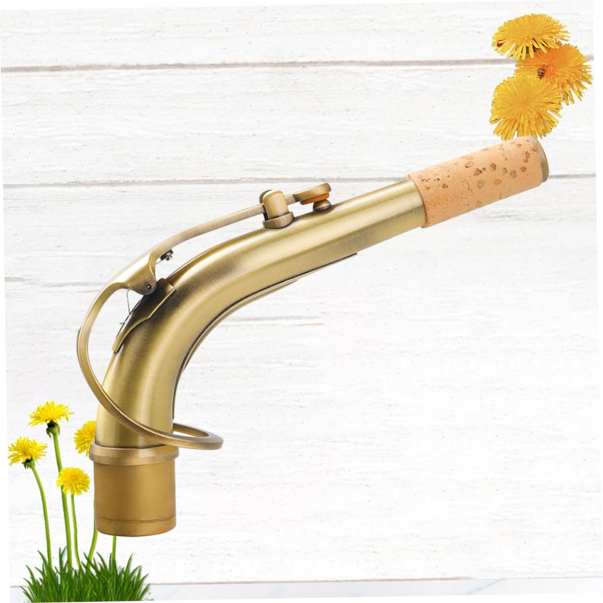 ibasenice Collo Sax Bend Ottone Per Sassofono Accessorio Isolante Finitura Antica Verde Design Raffinato e Naturale Resistente All e Al Calore