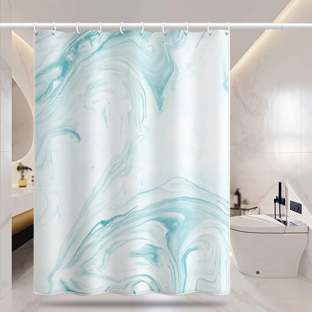 NZPOST Cortina de Ducha de baño Cortinas de bañera Cortina de Puerta de baño de Cocina Cortina Bloqueada de baño Cortina de Ducha Impermeable de poliéster con Ganchos para Ho