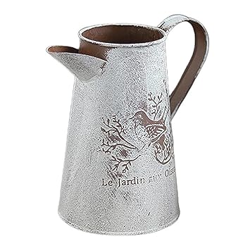 KHATI Retro Metal Watering Can Vintage Ornaments Metal Craft Vase Home Garden B