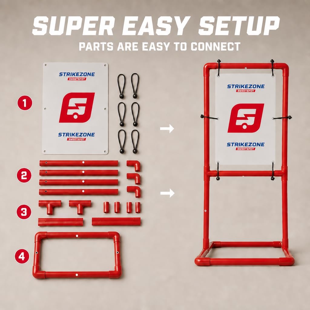 SweetSpot Baseball Strike Zone Target for Plastic Balls - Compatible with Wiffle Ball and Blitzball