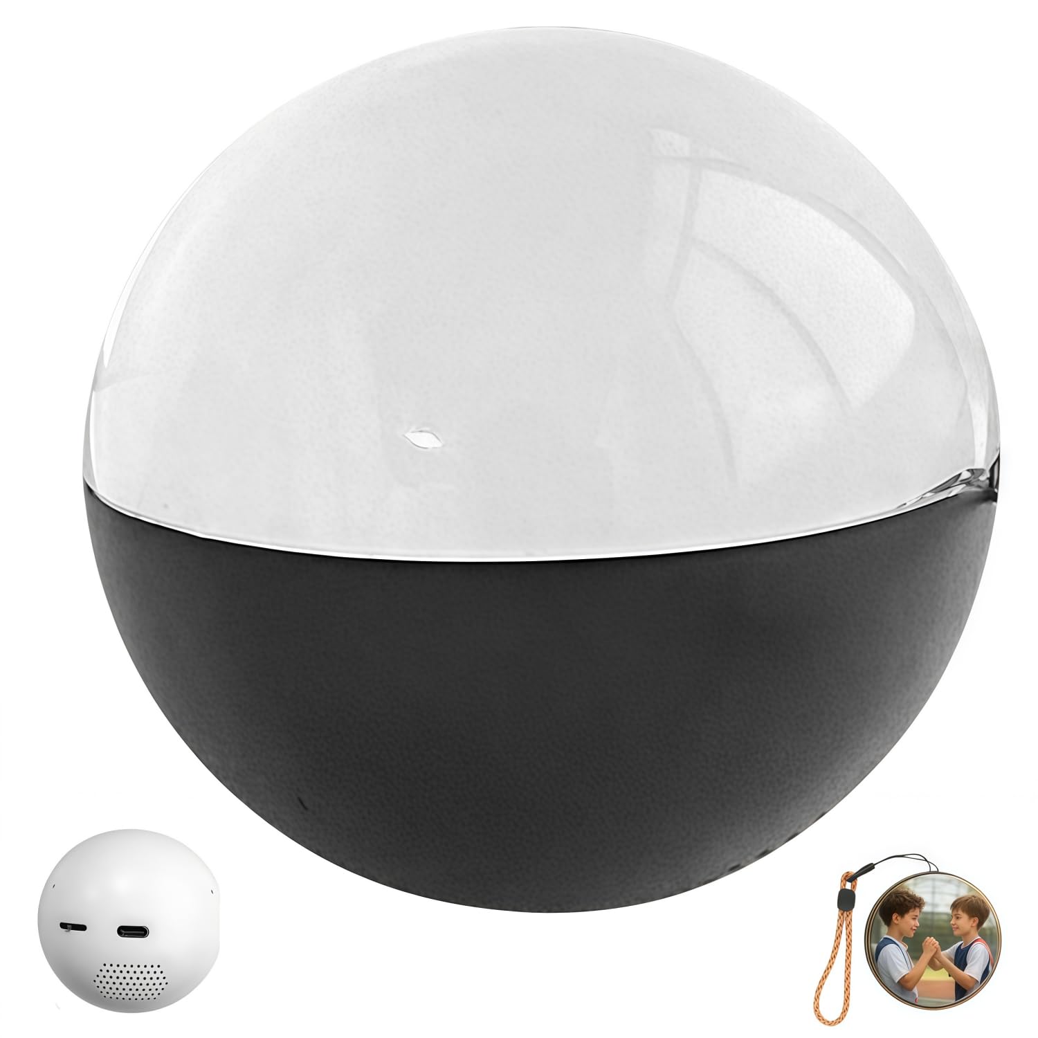 Memory Sphere,Video Ornament Ball,Crystal Ball Video Player,Uploadable Videos and Photos are Suitable for DIY Gifts for Anniversaries Or Birthdays. (Black)