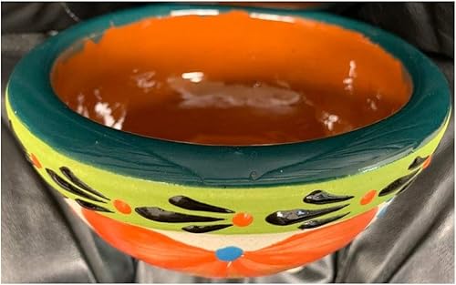 Hecho en México pintado a mano molcajete guacamole plato para servir plato de fiesta / decoración original mexicana manual Salsa Clay De Barro