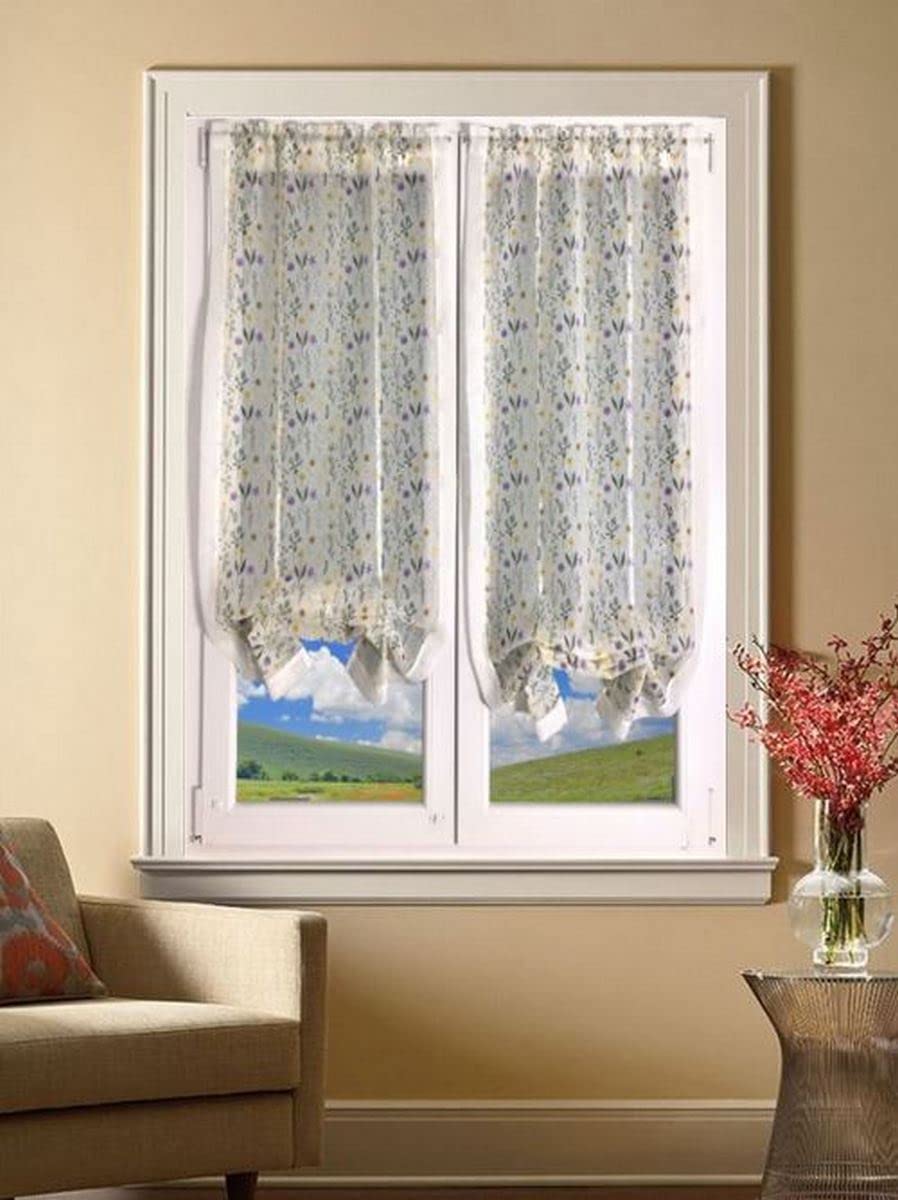 Coppia Tende A Pacchetto Grigio Per Finestre E Porte Vetro - Larghezza 45-65-90 Cm | Effetto Lino - Foto 12