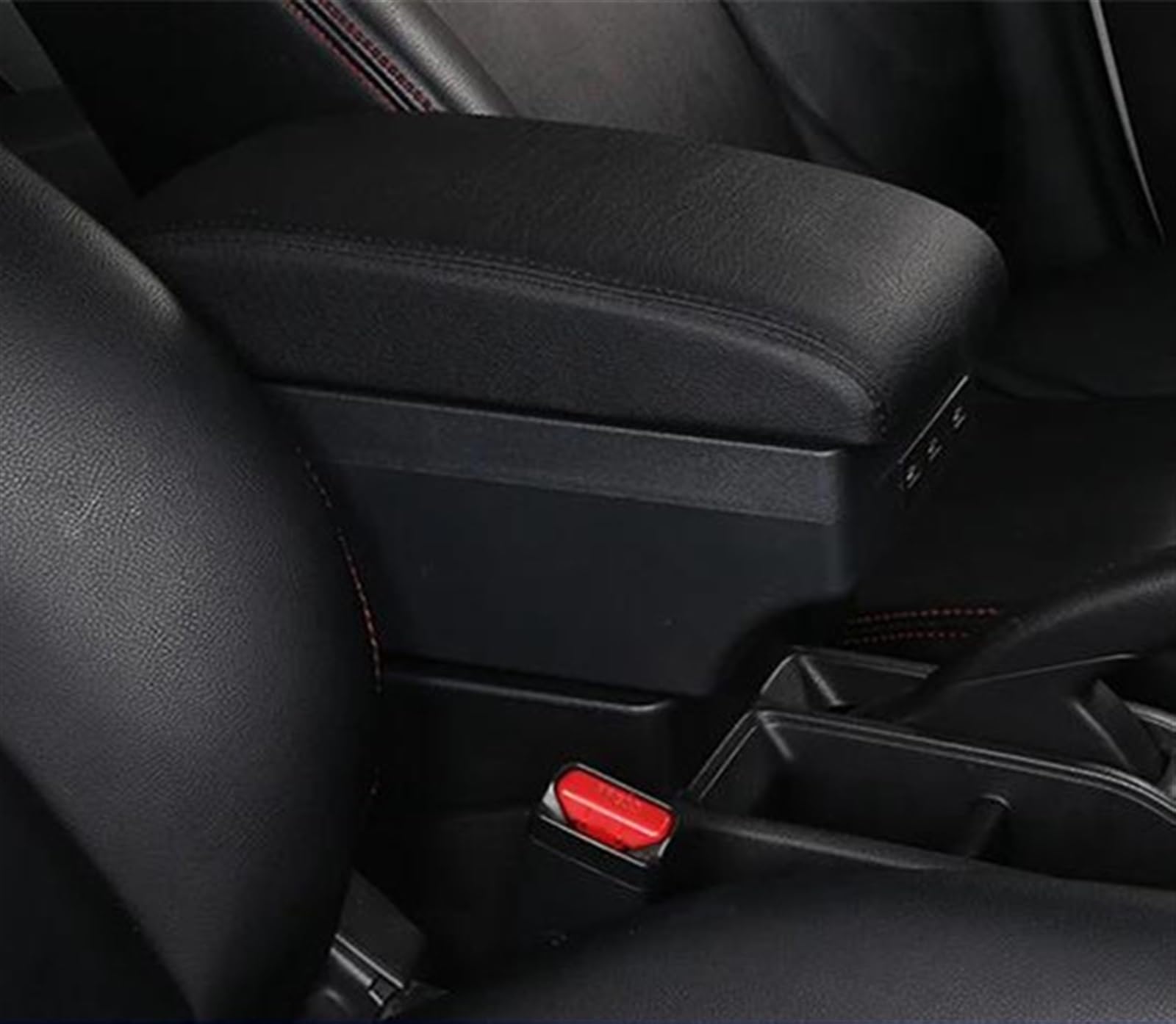 Scatola Bracciolo Con Supporto Multifunzionale Cuscino In PU Accessori Per La Modifica Degli Interni Dell'auto Per Almera Per Versa Consolle centrale(C Black line 7usB)