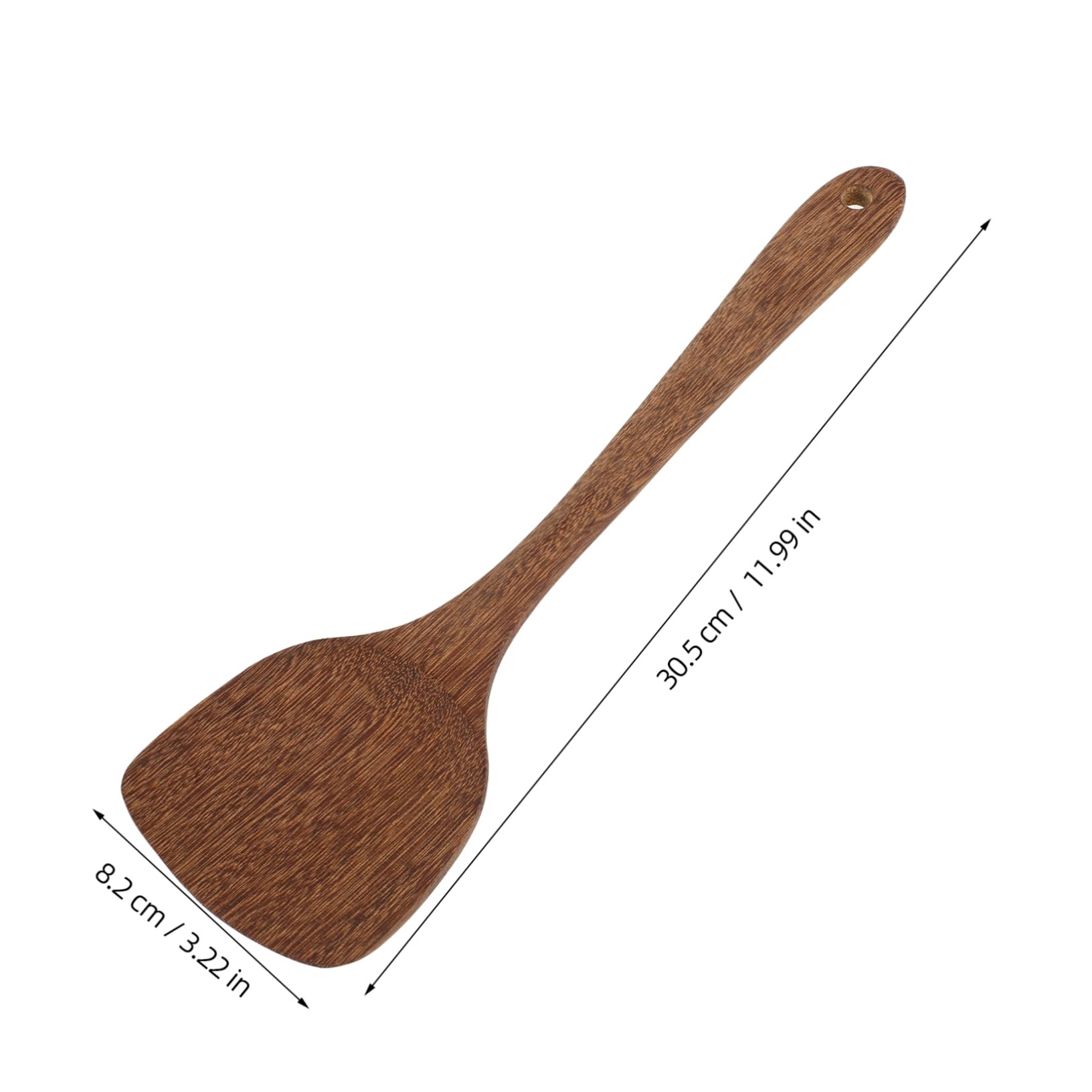KOMBIUDA Sturdy Chicken Wing Wood Spatula Multiuse Cooking Utensil Non Scratch Pan Scraper for Kitchen