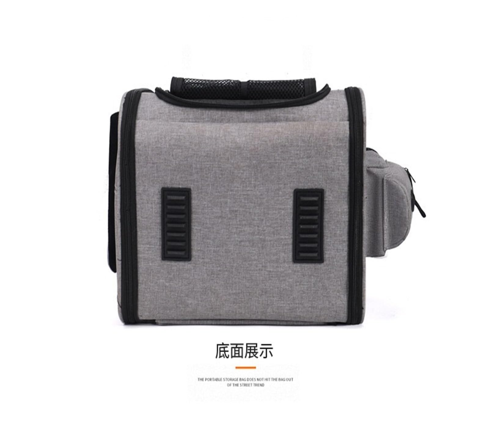 Transportín para Gatos Blando Plegable Ligero Antifugas Ventilado para Coche/Veterinario/Viaje para Gatos/Perros de hasta 22libras(Gray with Blue)