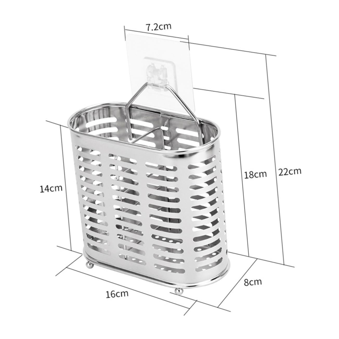 Ciieeo Stainless Steel Utensil Holder Multi Purpose Drying Rack for Kitchen Tools Oval Shape Design Wall Mounted Storage for Chopsticks Spoons and Forks for Countertop Organization