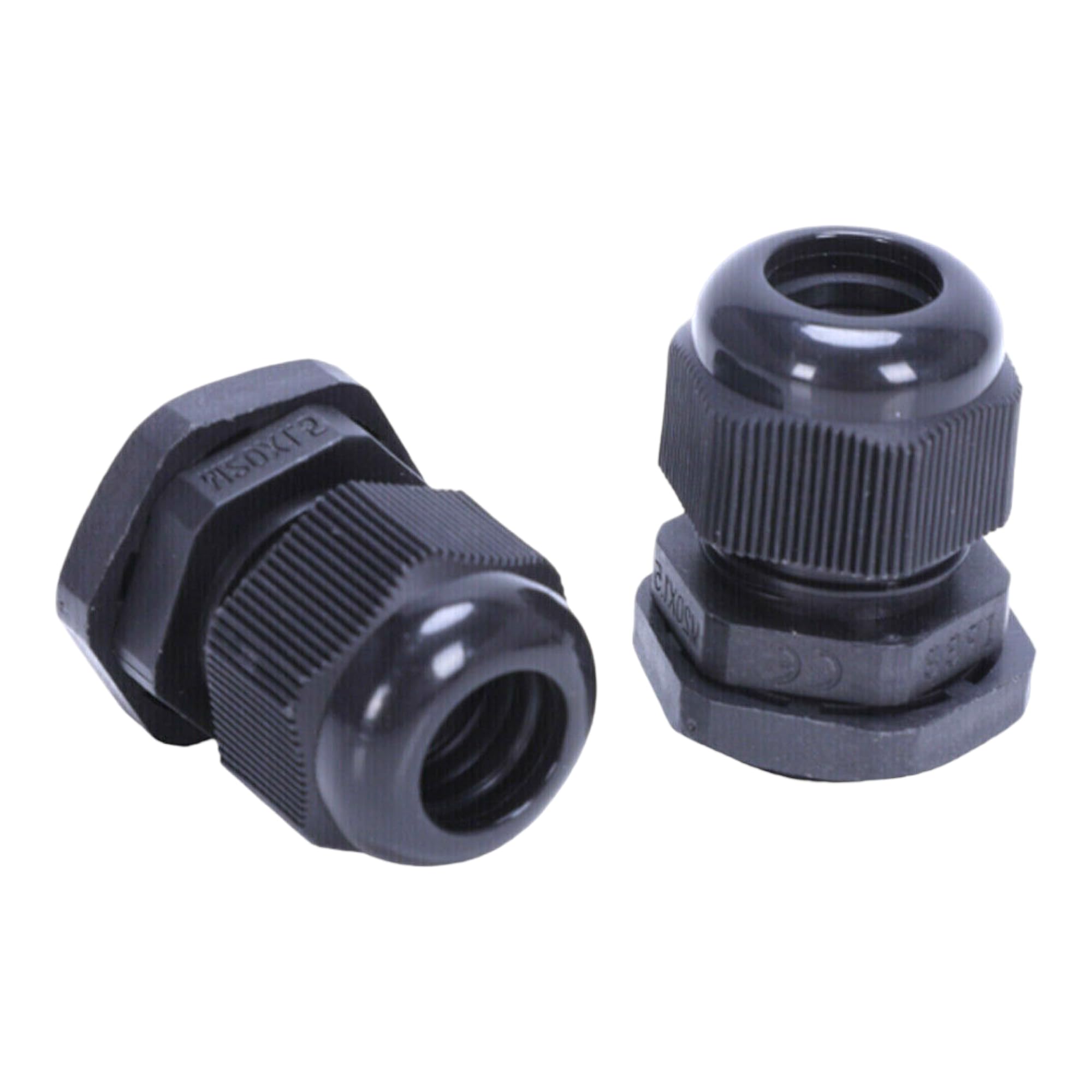 Waterproof Cable Glands - Black Nylon Compression Cable Gland with Locking Nut Waterproof IP68 (Pack of 10 - M20 - Suitable for 10mm-14mm Cables)