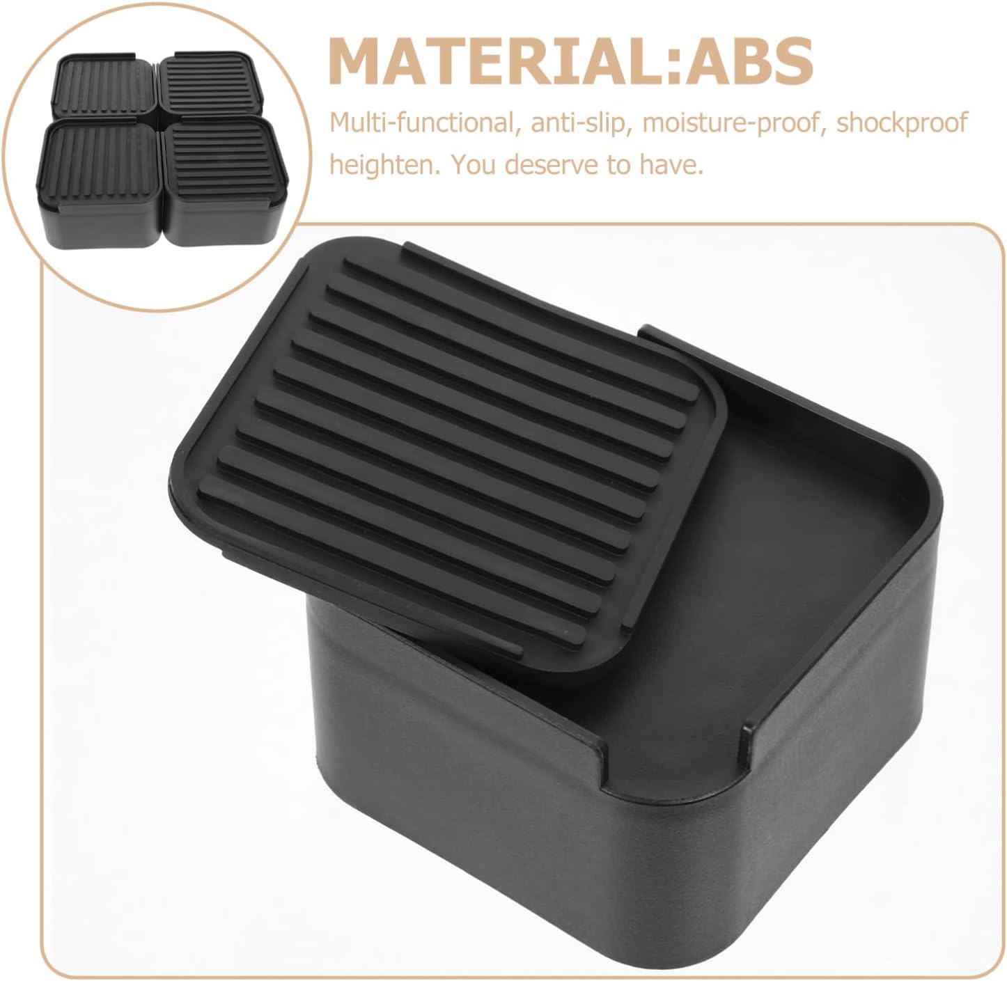 1set Adjustable Bed Furniture Risers Heavy-Duty Pads for Tables Chairs and Sofas for and Home Use Easy Installation