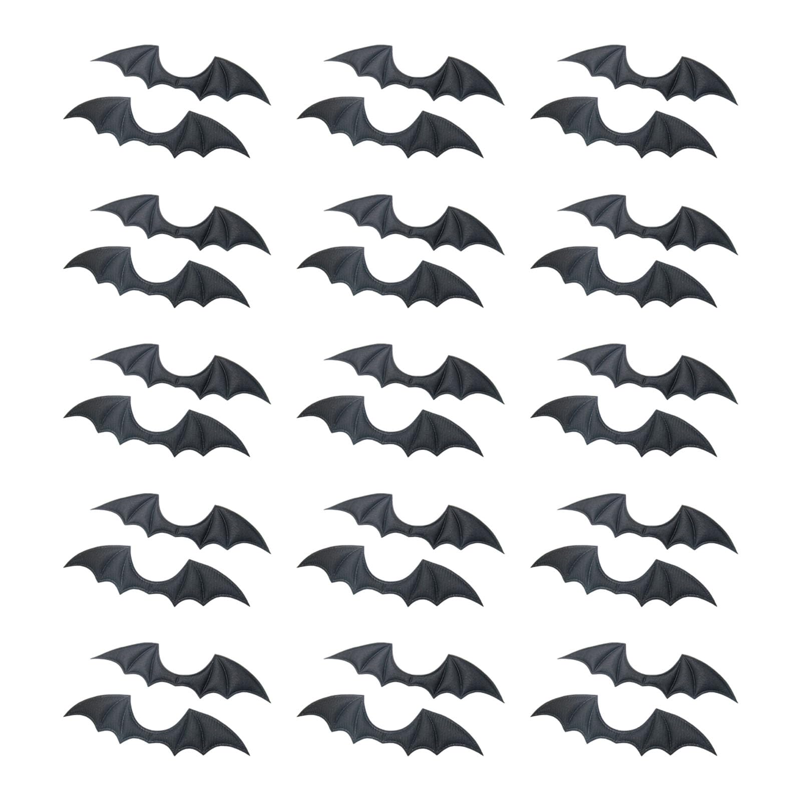 Whoasyst 30Pcs Cloth Bat Wing Sewing Embellishments for Halloween Costume Cosplay Headband Sewing Clothing Decoration Fabric Bat Ailerons