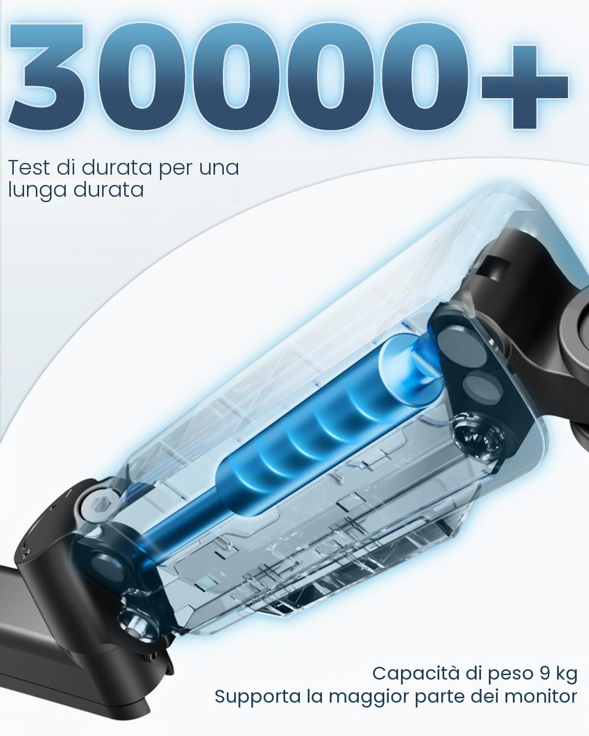 WORLDLIFT Supporto Monitor Muro da Parete per PC e TV – per Schermi 17-32 Pollici - Braccio Singolo con Molla a Gas Ergonomico Regolabile, VESA 75x75, 100x100 mm, 8 kg