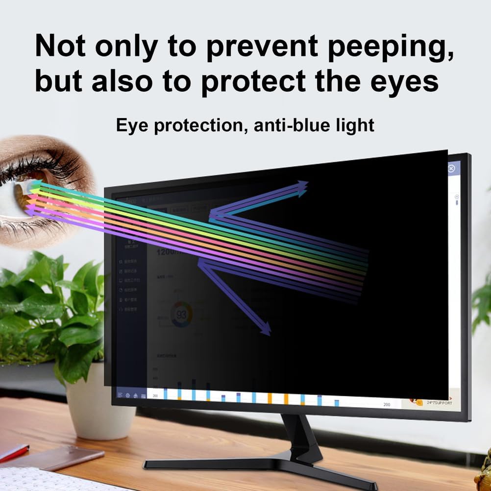 27 Inch 16:10 Widescreen Monitors - Computer Monitor Privacy Screen Removable Anti-Peek Data Confidentiality Privacy Shield, Reduce Glare & Blue Light Block Anti-Scratch Protector Film