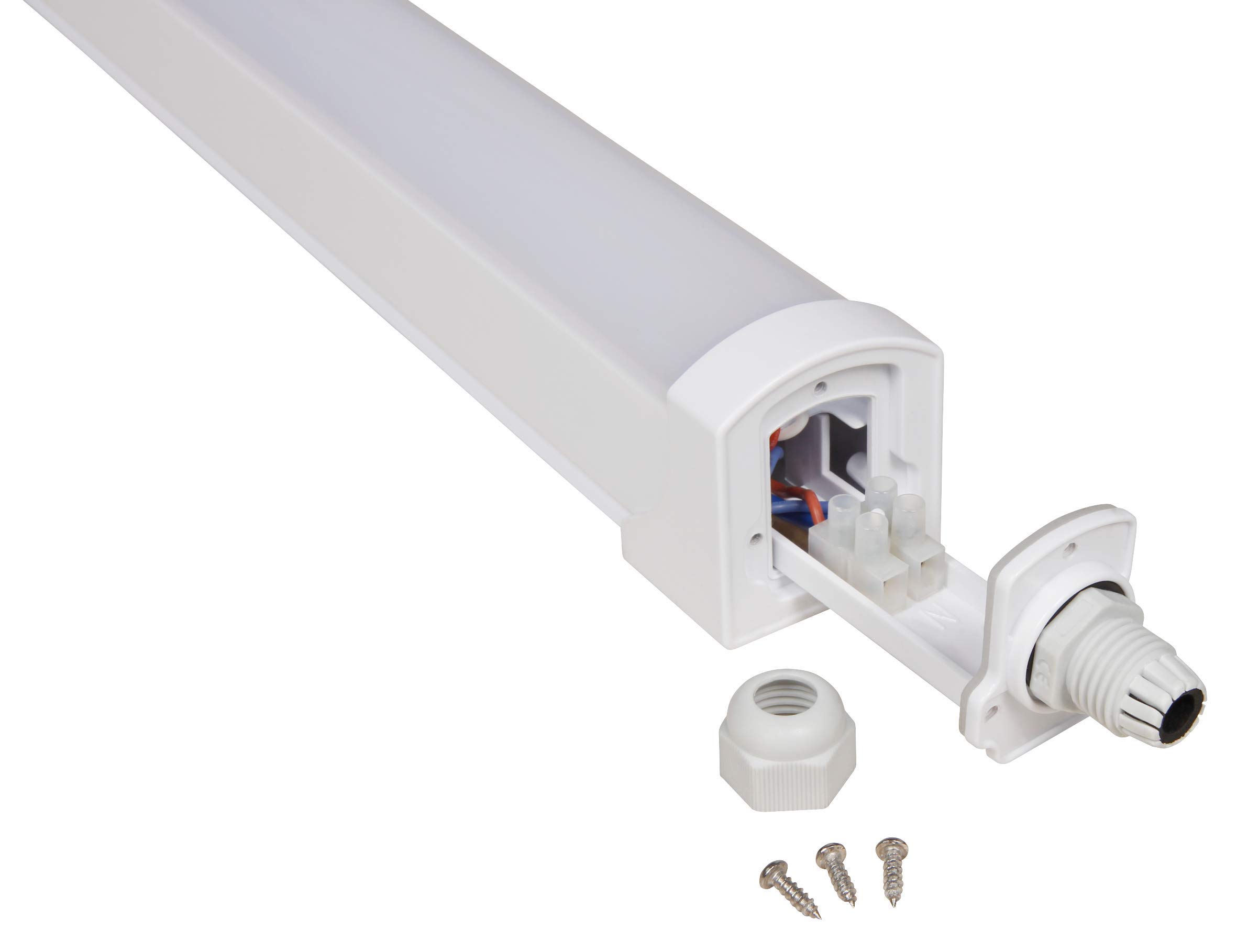 McShine - LED Feuchtraumleuchte | 50W | 150cm | Lampe Tageslichtweiß | IP65 Kellerleuchte für feuchte und staubige Räume