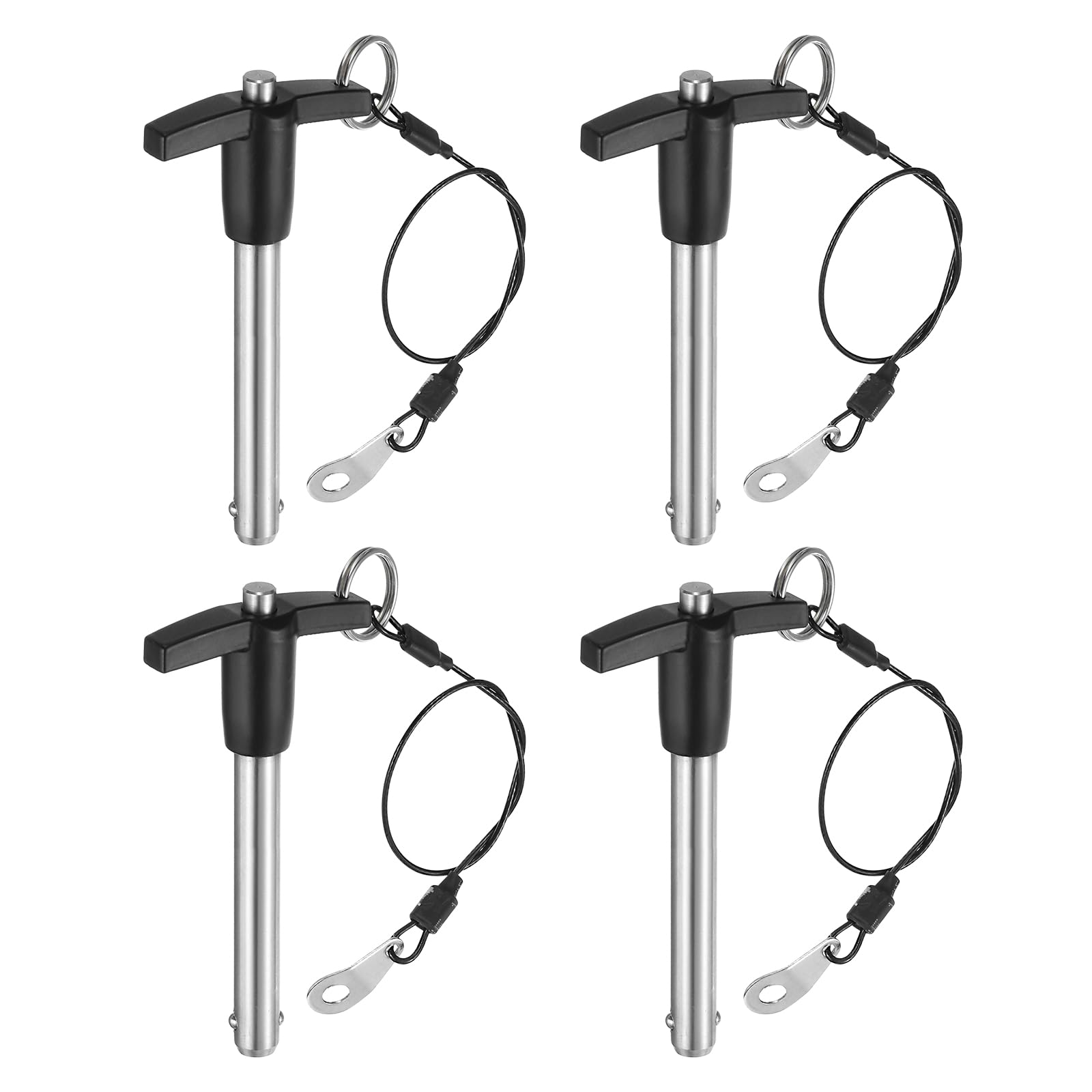 QUARKZMAN 4Pcs Goupilles de Verrouillage de Poignée en T, 10mm x 60mm Longueur d'Utilisation Acier Inoxydable Bouton-Poussoir à Libération Rapide
