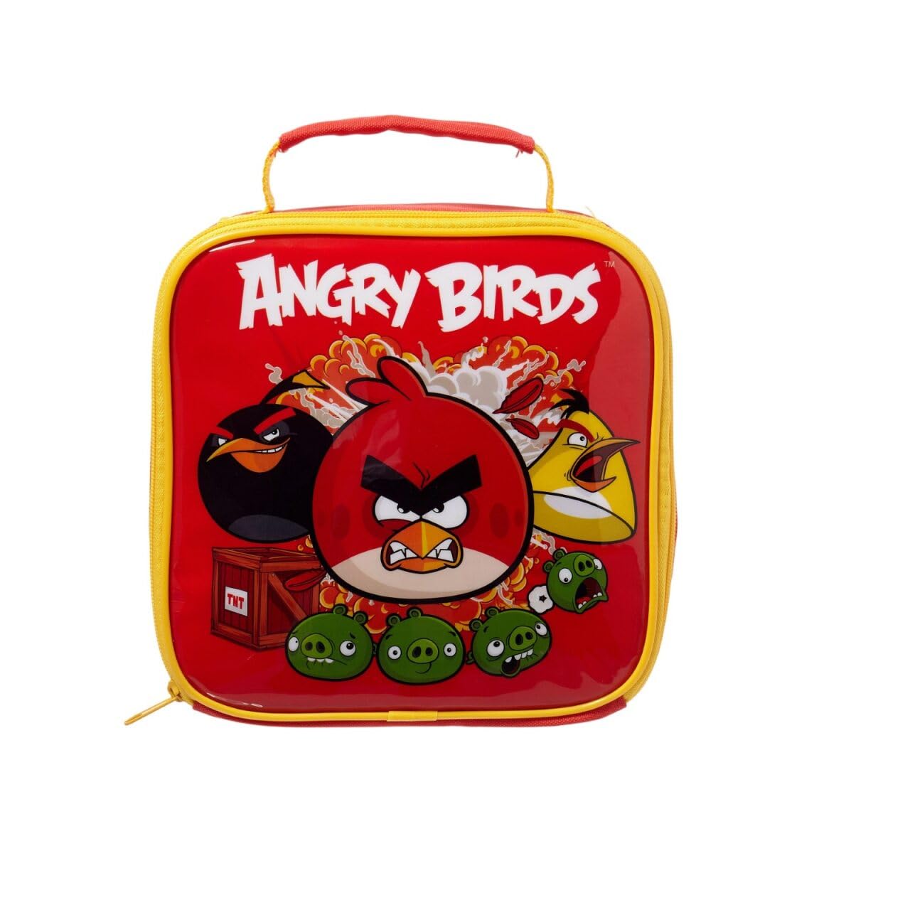 HOX Angry Birds Kids Insulated Lunch Bag – Red, Chuck & Bomb Character Design, Thermal School Lunchbox with Zip & Handle, BPA Free Wipe-Clean Food Bag 23 x 20 x 8 cm