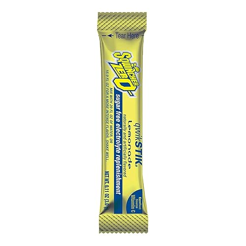 Sqwincher Quik Stik Zero Solución oral de electrolitos limonada 0.11 oz. Paquete de 50 unidades