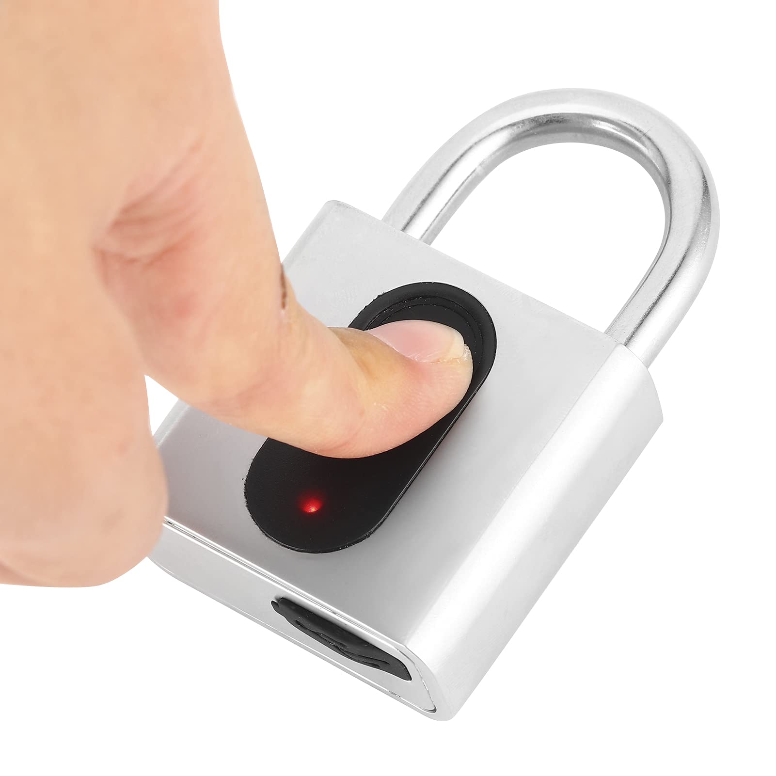 Candado Inteligente con Huella Dactilar, Cerradura de Aplicación Bluetooth Impermeable, Seguridad Antirrobo para Equipaje, Bicicletas, Gabinete - Aleación de Zinc, 1 Unidad