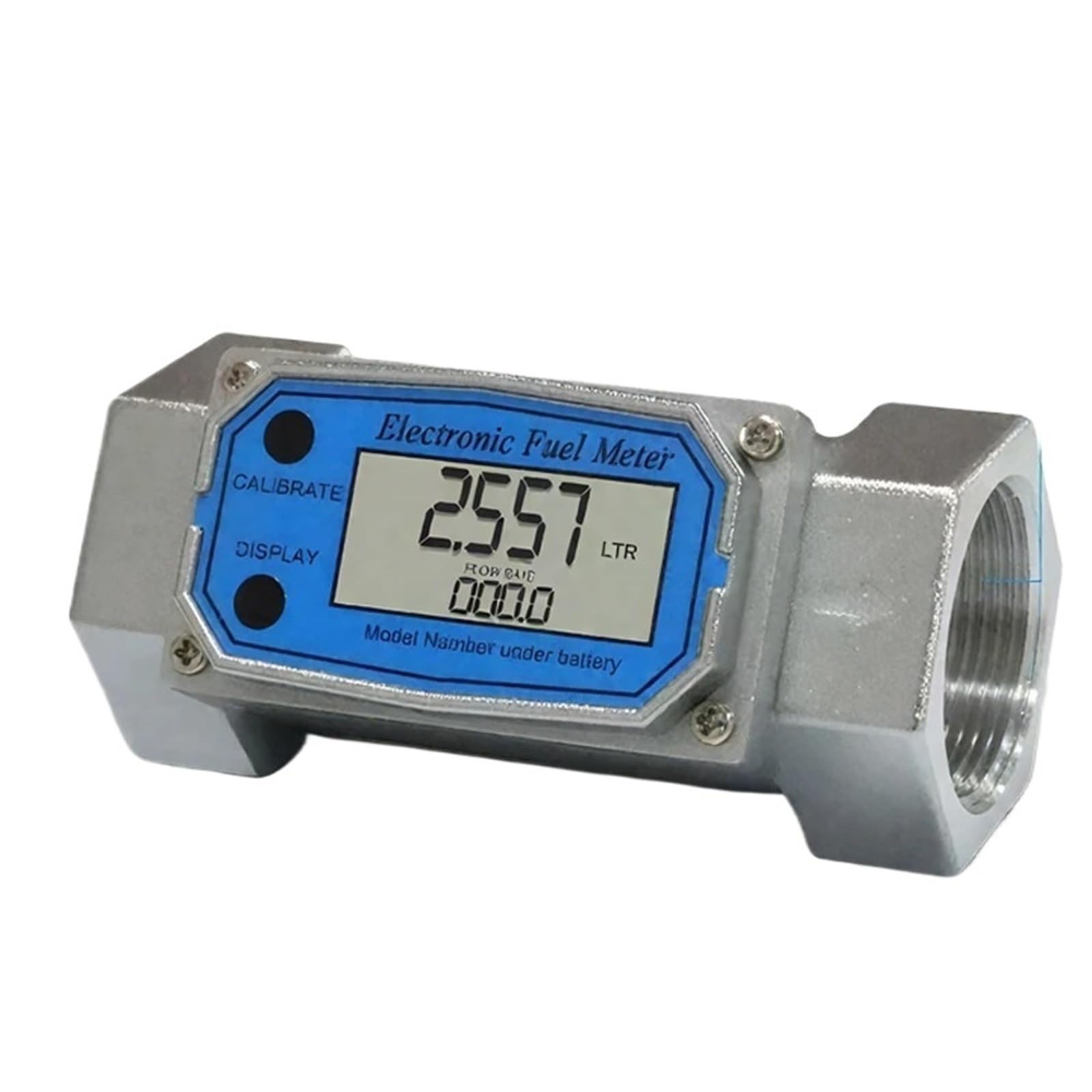 JVDDI Electronic Water Flow Meter High Precision Waterproof Flowmeter LCD Display Sensor Counter For Fuel Gasoline(2inch)