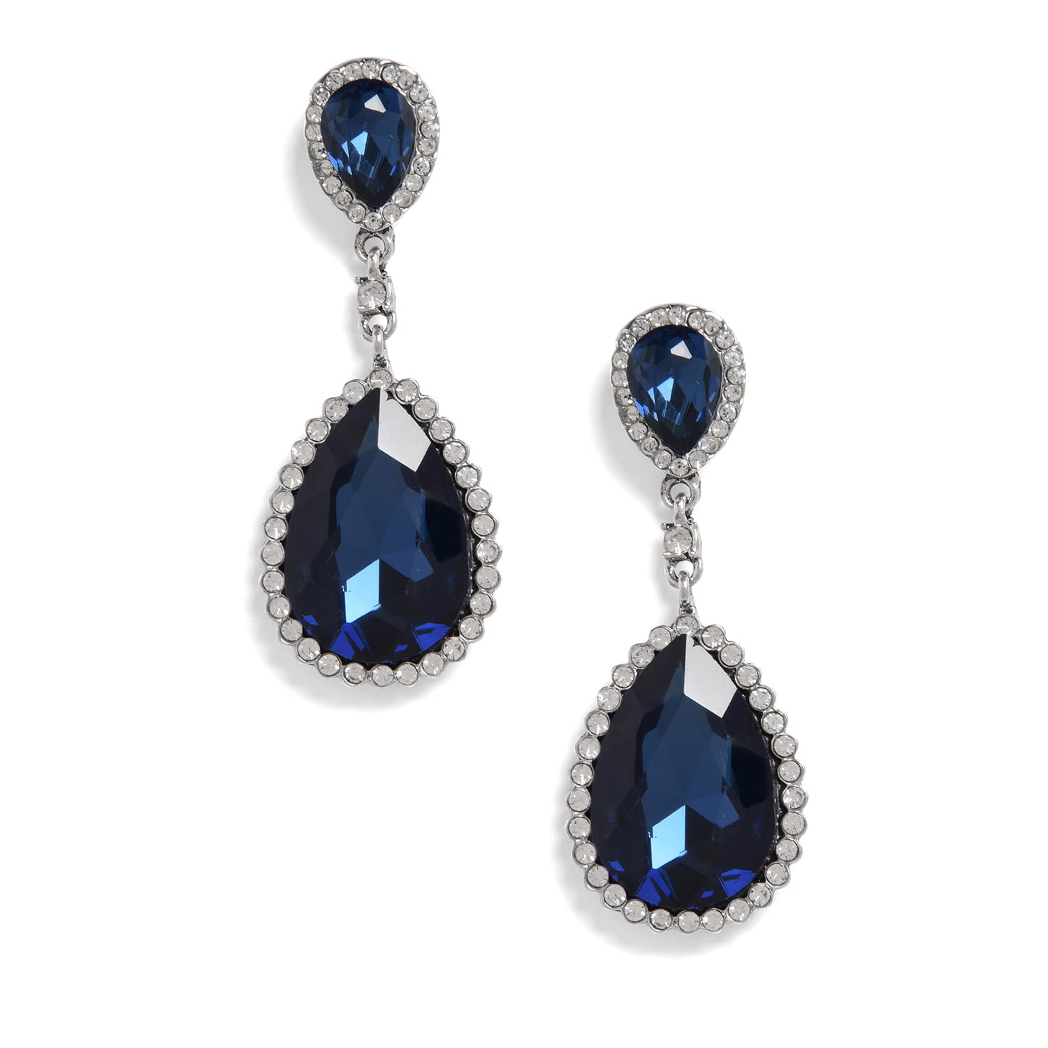 SOHI Brass Drop Midnight Blue Earrings for Women & Girls, light weight earrings for women, Push Closure, modern, trendy, gold plated, artificial earrings, western earrings, latest fashion (B09P4XHMP8) Amazon Price History, Amazon Price Tracker